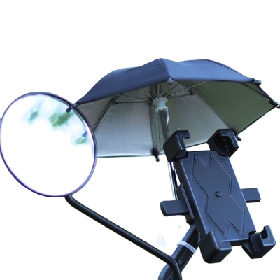 Paracadute da moto in argento con controllo manuale e protezione solare ispessente