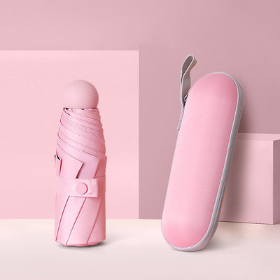 Ombrello mini capsula a cinque pieghe con protezione UV e stampa del logo