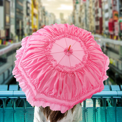 8K costole in acciaio semi-automatici ombrelloni in pizzo da principessa per donne colore rosa Logo personalizzato