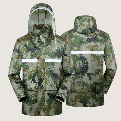 Protezione del lavoro all'aria aperta impermeabile e pantaloni Set in Split Jungle Camuffamento per adulti