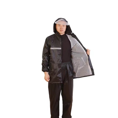 Mantello da pioggia da uomo in PVC con rivestimento in poliestere di nylon blu nero personalizzato per motocicli