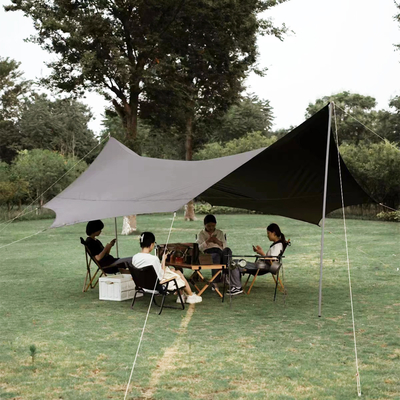 Tenda per campeggio a tela in alluminio UPF 50 Canopy Rifugio solare Portatile Grande spiaggia da picnic