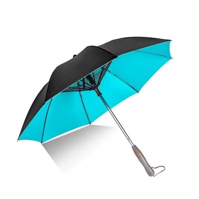 Cornice in fibra di vetro Auto Open USB Charge Fan Umbrella con spray d'acqua e protezione UV