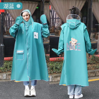 Poncho per veicoli elettrici trasparente con indumento da pioggia lungo e addensante per donne