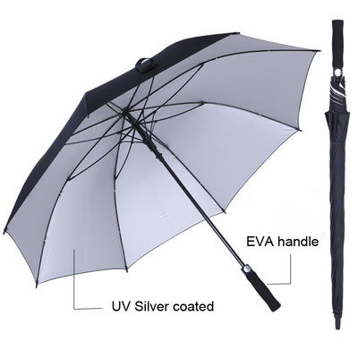 Padiglione per la pioggia di dimensioni golf con manico morbido EVA e rivestimento in argento