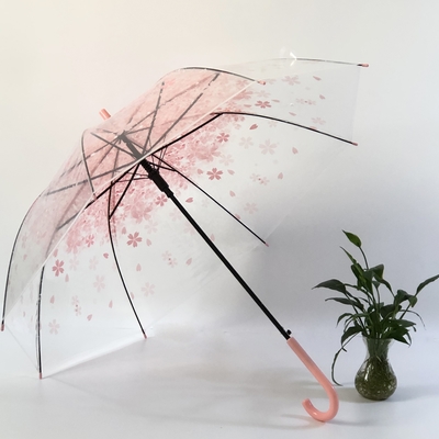 Manico in plastica personalizzato Professionale POE Chiaro Compatto Sakura Ombrello per viaggi