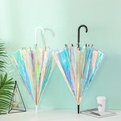 Disegno artigianale Effetto luccicante Magia Cambiamento di colore Umbrella POE riflettente multicolore