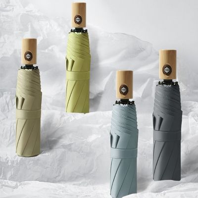 Manico di legno ombrello triplo per donne auto apertura / chiusura stile di progettazione triplo