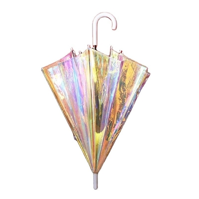 Adulti ombrello iridescente che cambia colore con disegno speciale e riflettore glitter