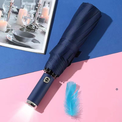 Poliestere luce LED ombrello pieghevole per adulti funzione di apertura e chiusura automatica