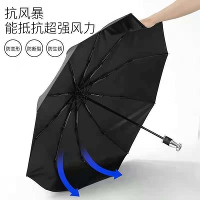 Logo personalizzato 10 Bone Trefold Business Umbrella per la pubblicità VIP Rolls-Royce