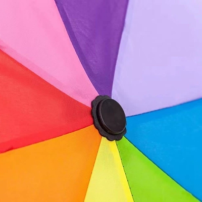 Adulti ombrello arcobaleno aperto manuale con strisce riflettente sicurezza 3 ombrello pieghevole