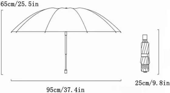 Adulti ombrello arcobaleno aperto manuale con strisce riflettente sicurezza 3 ombrello pieghevole