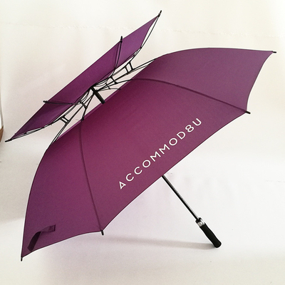 Umbrella da golf ventilato da 30 pollici con stampa del logo a doppio strato e design a prova di vento