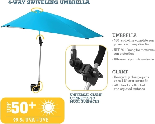 Sedile per bambini da campeggio all'aperto con ombrello regolabile e protezione UV universale
