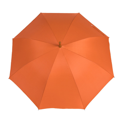 Auto Open Full Body Umbrella Orange Custom Bank Logo Hook Maniglia con 100cm di diametro