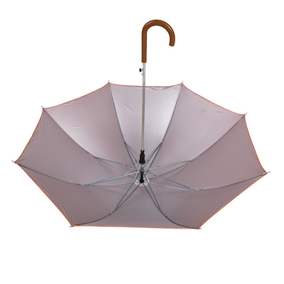 Auto Open Full Body Umbrella Orange Custom Bank Logo Hook Maniglia con 100cm di diametro