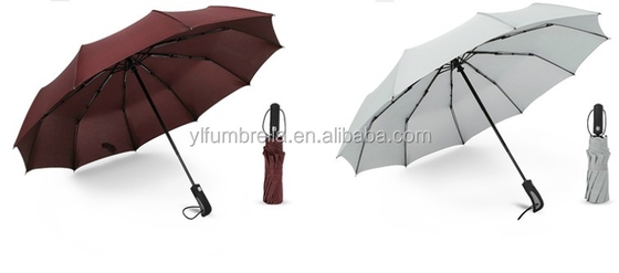 Acciaio nero 10K 190T Pongee Adulti Automatico 3 Pold ombrello con stampe di logo