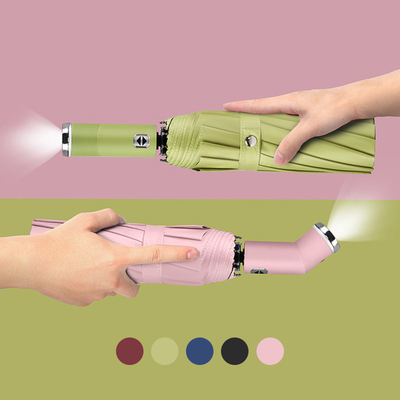Viaggiare in lusso Windproof Pieghevole Automatico Aprire Chiudere Customized Color Led Ombrello