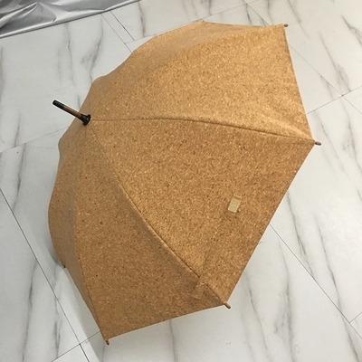 Protezione ambientale creativa Tissu di sughero di sughero ombrello di tessuto con maniglia di legno