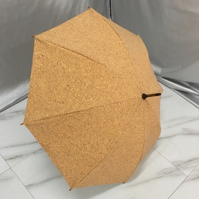 Protezione ambientale creativa Tissu di sughero di sughero ombrello di tessuto con maniglia di legno