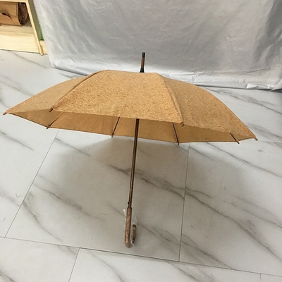Protezione ambientale creativa Tissu di sughero di sughero ombrello di tessuto con maniglia di legno