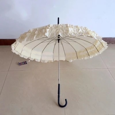 19 pollici donna pagoda ombrello ombrello di matrimonio con pannello di pizzo e manuale stile aperto