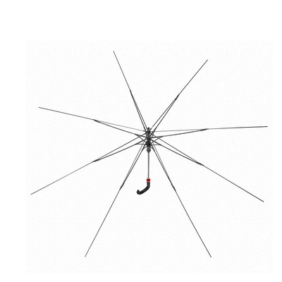 Disegno minimalista tutto in 1 8 Osso Quadro ombrello con cintura di gomito dritto in fibra di vetro