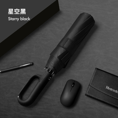 Portable Buckle Hook Loop Lock Handle Umbrella in blu per la protezione solare e facile da trasportare