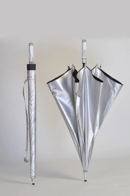Golf Straight Windproof Umbrella per la personalizzazione agile della catena di approvvigionamento in argento di titanio