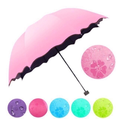Design minimalista Magico Collegamento UV Sole Pioggia Umbrella a prova di vento a fiore