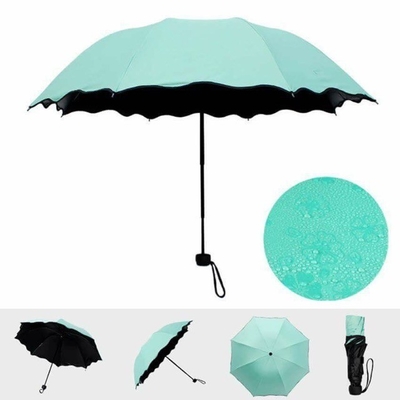 Design minimalista Magico Collegamento UV Sole Pioggia Umbrella a prova di vento a fiore