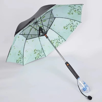Parasole repellente per il mercato esterno con ventilatore integrato e spruzzo d'acqua