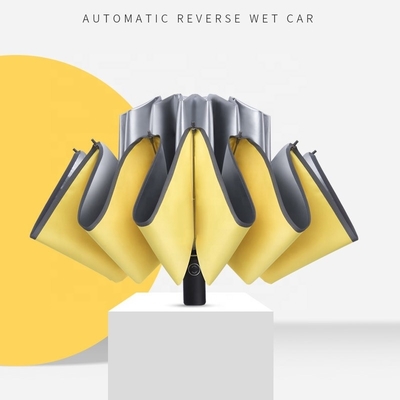 Tech Titanium Silver Coating Custom Fold Inverted Reverse Umbrella per un design elegante