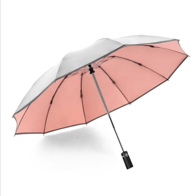 Tech Titanium Silver Coating Custom Fold Inverted Reverse Umbrella per un design elegante