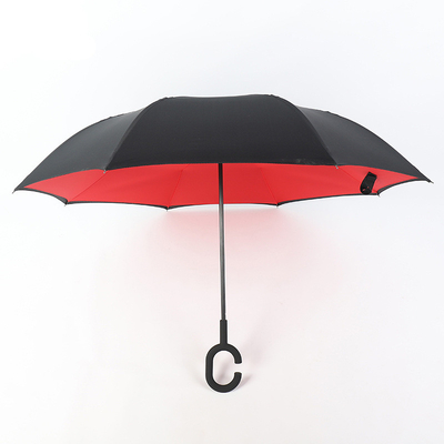 Ombrello pubblicitario con maniglia a forma di C Anti-UV impermeabile Ombrello rettilineo inverso