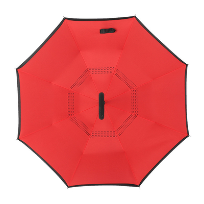 Ombrello pubblicitario con maniglia a forma di C Anti-UV impermeabile Ombrello rettilineo inverso