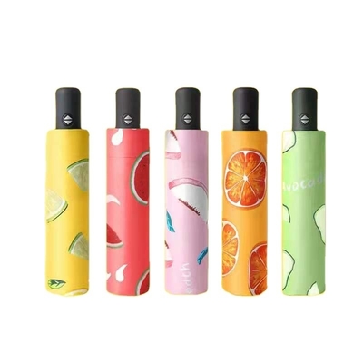 Stampa del logo personalizzato Super impermeabile portatile colori solidi 3 pieghevole ombrello auto aperto