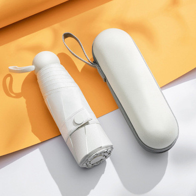 Ombrello mini capsula a cinque pieghe con protezione UV e stampa del logo