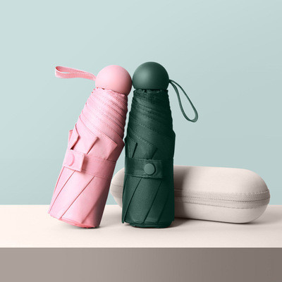 Ombrello mini capsula a cinque pieghe con protezione UV e stampa del logo