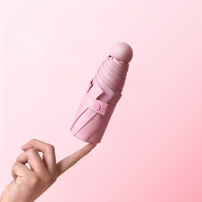 Ombrello mini capsula a cinque pieghe con protezione UV e stampa del logo