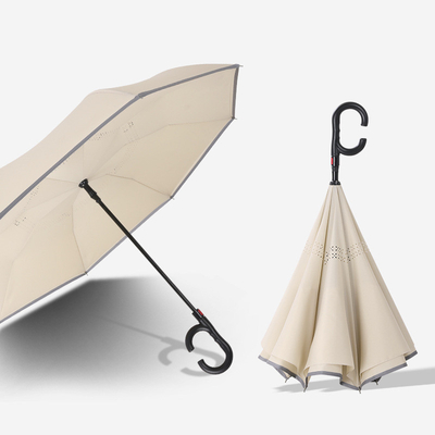 Simplesso e creativo ombrello regalo pubblicitario con design inverso in fibra rinforzata
