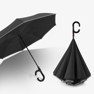 Simplesso e creativo ombrello regalo pubblicitario con design inverso in fibra rinforzata