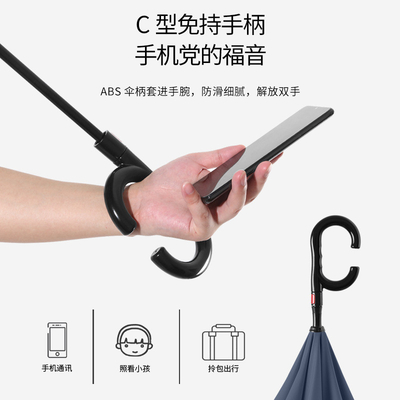Simplesso e creativo ombrello regalo pubblicitario con design inverso in fibra rinforzata