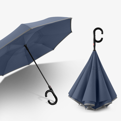 Simplesso e creativo ombrello regalo pubblicitario con design inverso in fibra rinforzata