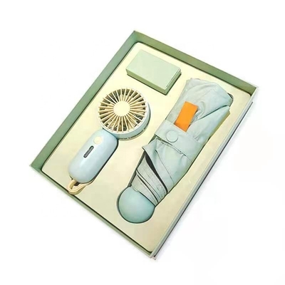 Regalo ombrello con scatola personalizzata tutto in una funzione USB ricaricabile mini ventilatore portatile