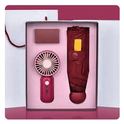 Regalo ombrello con scatola personalizzata tutto in una funzione USB ricaricabile mini ventilatore portatile