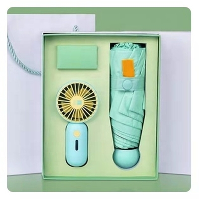Regalo ombrello con scatola personalizzata tutto in una funzione USB ricaricabile mini ventilatore portatile