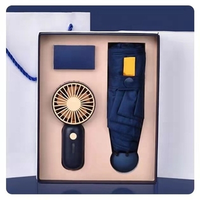 Regalo ombrello con scatola personalizzata tutto in una funzione USB ricaricabile mini ventilatore portatile