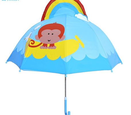 Diametro aperto 90cm 19 pollici 8K 190T Pongee Bambini ombrello con orecchie personalizzato e carino